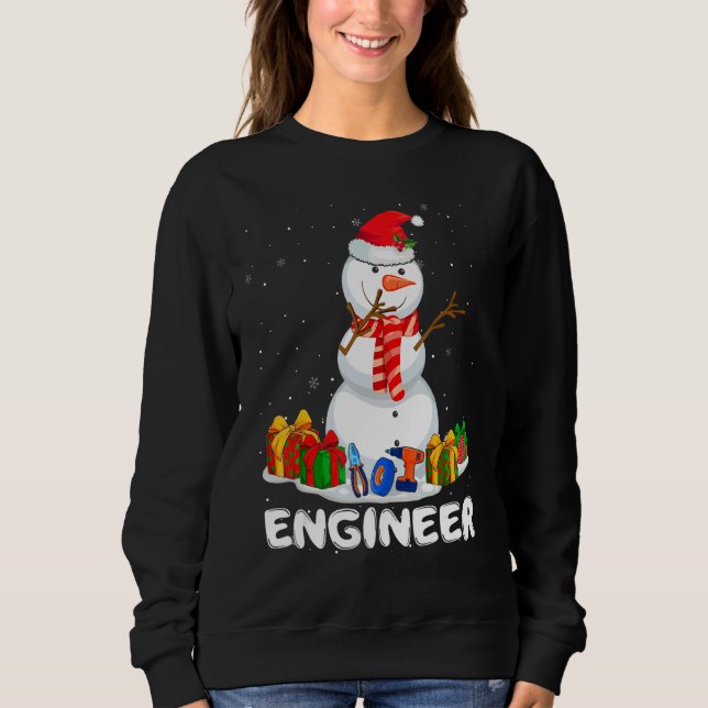 Engineer Christmas Funny Snowman Xmas Holiday Paja Sweatshirt (Front)