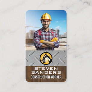 Engineer Construction Site Blue Collar Business Card
