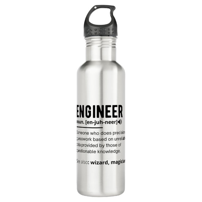 Engineer Definition Engineering Gift 710 Ml Water Bottle (Front)