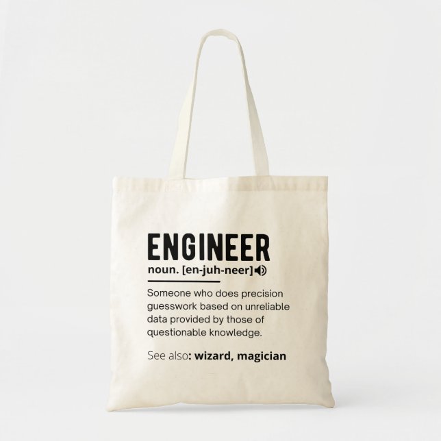 Engineer Definition Engineering Gift Tote Bag (Front)