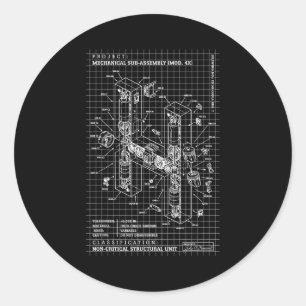 Engineer Engineering Monogram Initial Catal Letter Classic Round Sticker