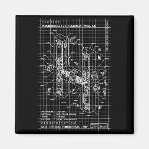 Engineer Engineering Monogram Initial Catal Letter Magnet