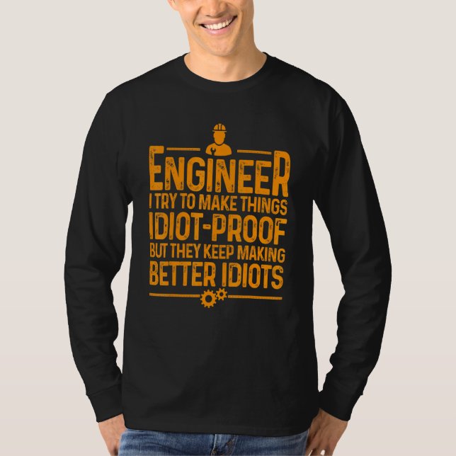 Engineer For Men Women Cool Engineering Mechanic T-Shirt (Front)