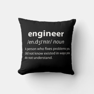 Engineer Funny Dictionary Definition Cushion