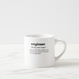 Engineer Funny Dictionary Definition Espresso Cup