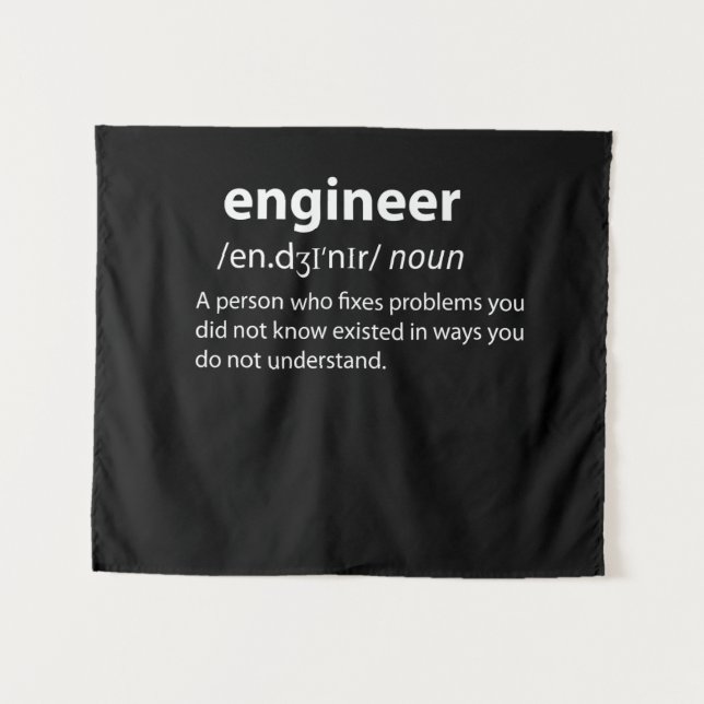 Engineer Funny Dictionary Definition Tapestry (Front (Horizontal))