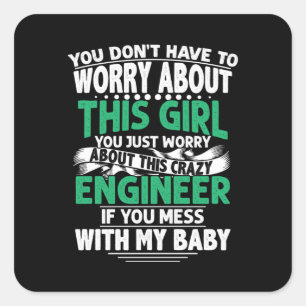 Engineer Girl Engineer Square Sticker