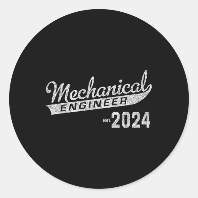 Engineer Graduation 2024  Classic Round Sticker (Front)