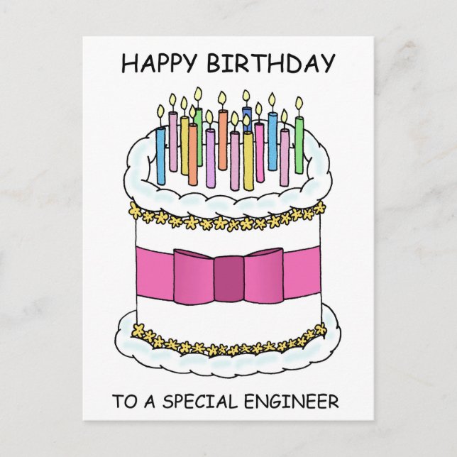 Engineer Happy Birthday Postcard (Front)