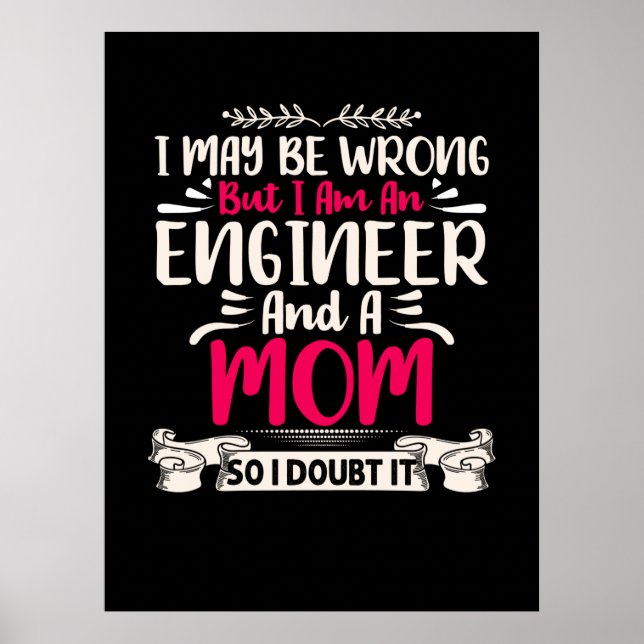 Engineer I Am An Engineer And A Mom Poster (Front)