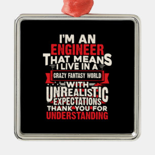 Engineer I Am An Engineer Metal Tree Decoration