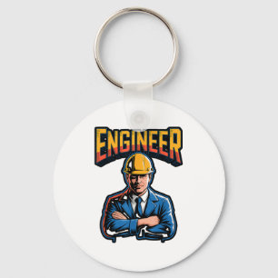Engineer In Greek Letters Stem Nerd Humor  Key Ring
