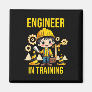 Engineer In Training Future Engineer Holding Engin Magnet