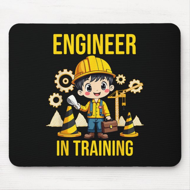 Engineer In Training Future Engineer Holding Engin Mouse Pad (Front)