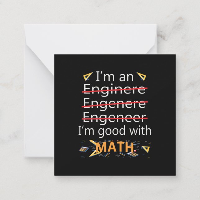 Engineer Is Good With Math Card (Front)