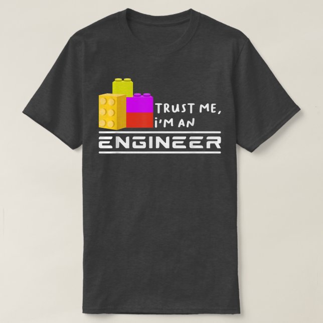 Engineer Kids Children Toy Big Building Blocks Bui T-Shirt (Design Front)