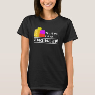 Engineer Kids Children Toy Big Building Blocks Bui T-Shirt