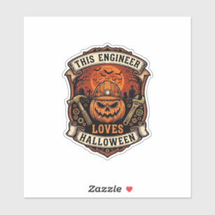 Engineer Loves Halloween Pumpkin Hard Hat Hammer W