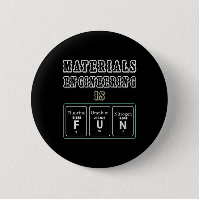 Engineer Materials Engineering Is Fun 6 Cm Round Badge (Front)