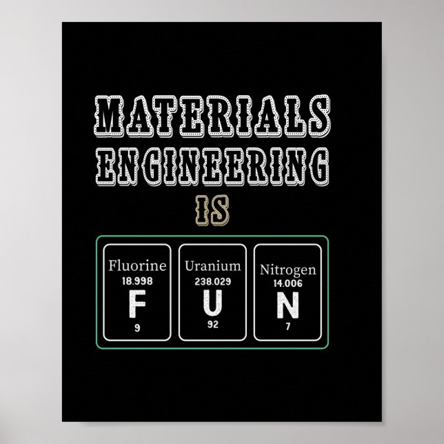 Engineer Materials Engineering Is Fun Poster (Front)