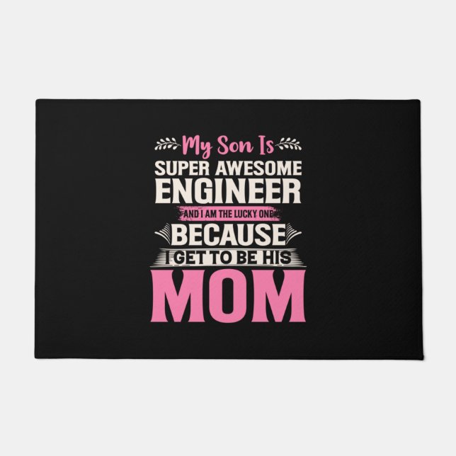 Engineer My Son Is A Super Awesome Engineer Doormat (Front)