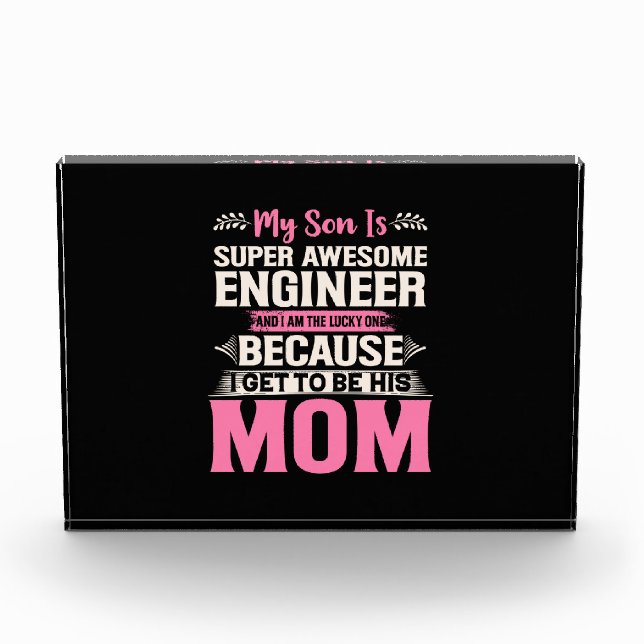 Engineer My Son Is A Super Awesome Engineer Photo Block (Front)