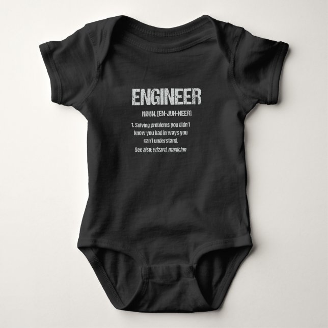 ENGINEER NOUN Funny Engineering Quotes Graduation Baby Bodysuit (Front)