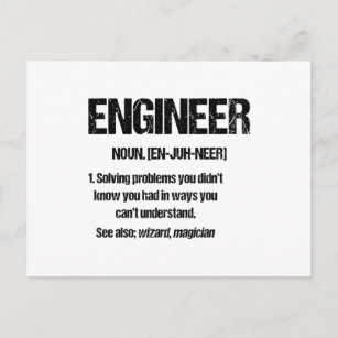 ENGINEER NOUN Funny Engineering Quotes Graduation Postcard