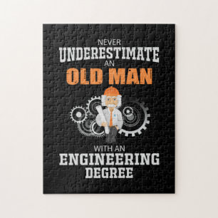 Engineer Old Man With An Engineering Degree Jigsaw Puzzle