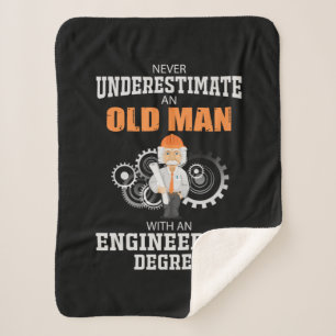 Engineer Old Man With An Engineering Degree Sherpa Blanket