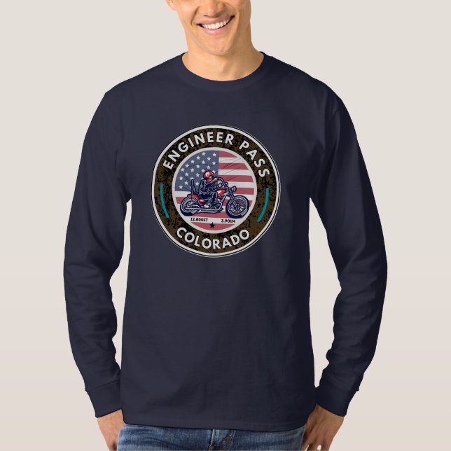 Engineer Pass Road colorda motorcycle trip T-Shirt (Front)