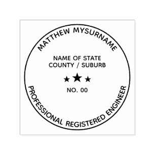 Engineer professional LLC seal Custom state star Self-inking Stamp