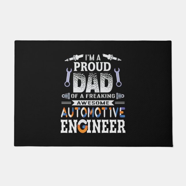 Engineer Proud Dad Of An Automotive Engineer Doormat (Front)