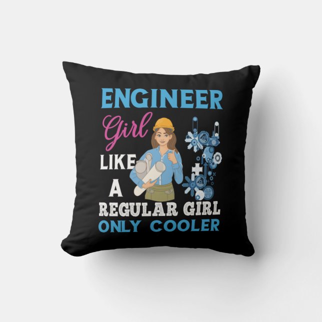 Engineer Proud Engineer Girl Cushion (Front)