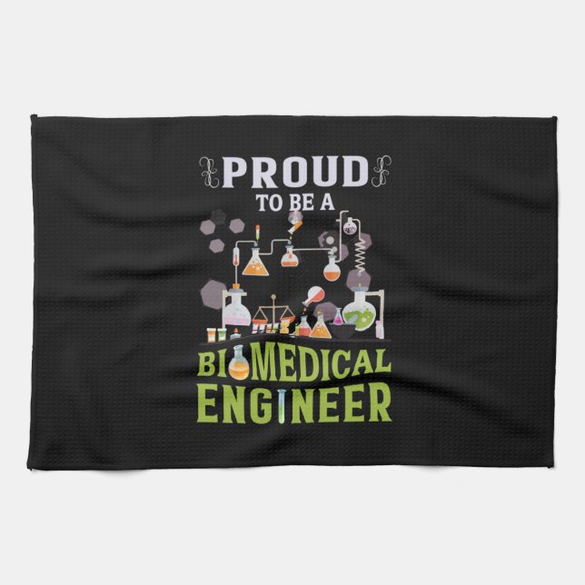 Engineer Proud To Be A Biomedical Engineer Tea Towel (Horizontal)