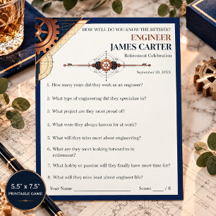 Engineer Retirement Party Trivia Game Advice Card