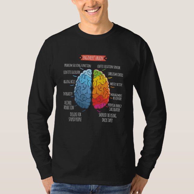 Engineer S Brain Funny Engineering Problem Solving T-Shirt (Front)
