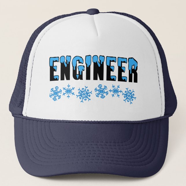 Engineer Snowflake Trucker Hat (Front)