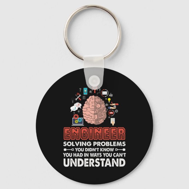 Engineer Solving Problems Key Ring (Front)