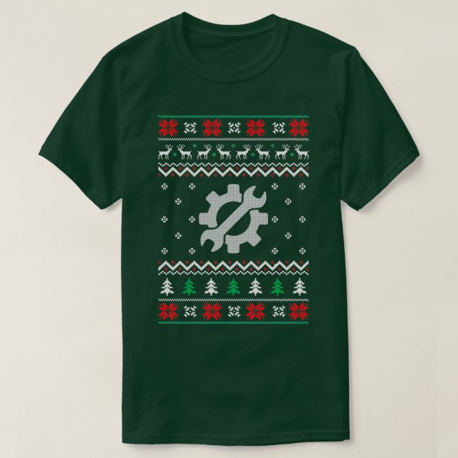 Engineer Ugly Christmas  T-Shirt (Design Front)