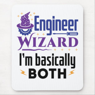 Engineer Wizard I'm Basically Both Mouse Pad