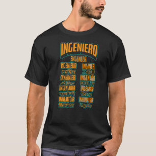 Engineer Word Languages  Engineering Mechanical Ci T-Shirt