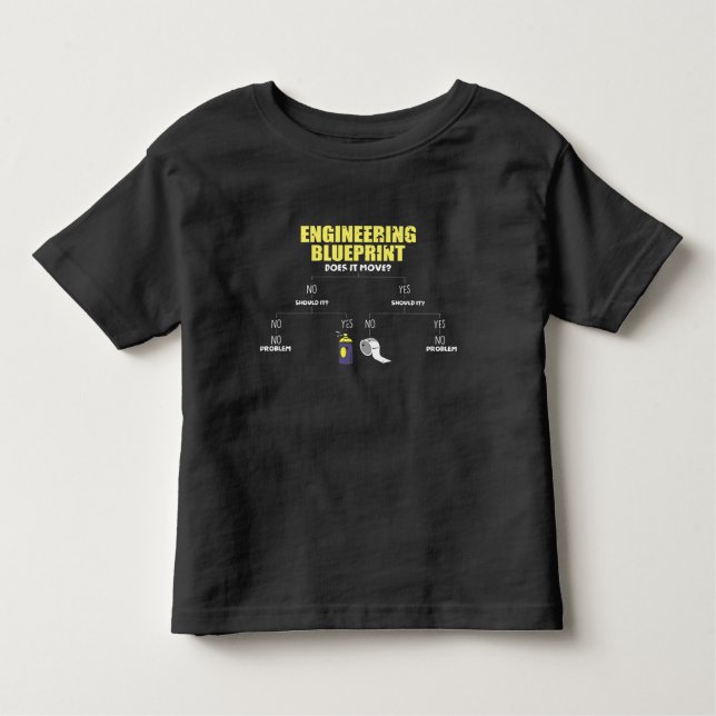 Engineering Blueprint Duct Tape Engineers Toddler T-Shirt (Front)