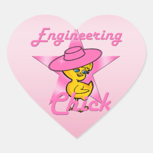 Engineering Chick #8 Heart Sticker