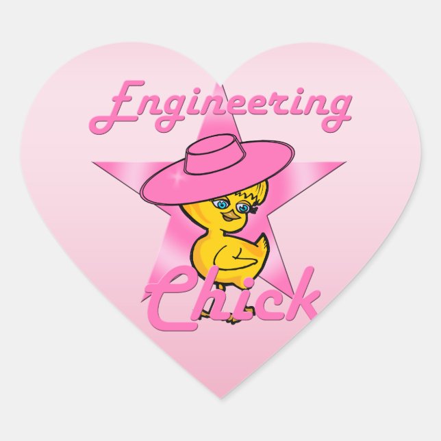 Engineering Chick #8 Heart Sticker (Front)