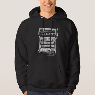 Engineering Complex Mechanical Machine Pencil Sket Hoodie