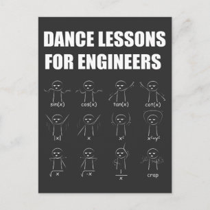 Engineering Dance Lessons Funny Mathematician Gift Postcard