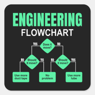 Engineering Flowchart Engineer Invitation Square Sticker