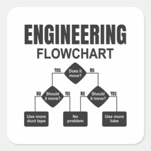 Engineering Flowchart Engineer Square Sticker