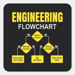 Engineering Flowchart Engineer Square Sticker